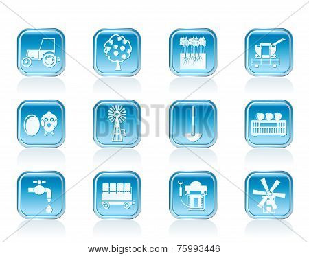 farming industry and farming tools icons