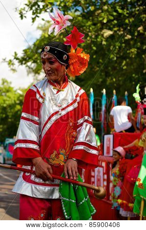Chinese procession at the Carnaval International de Victoria in Seychelles