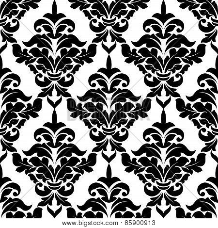 Decorative damask floral seamless pattern