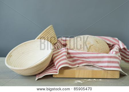 Rising bread dough in ball form 