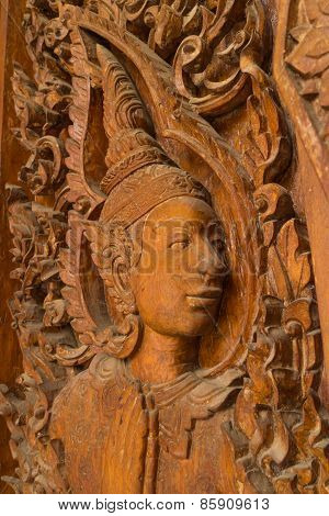 wood carving for deva statue