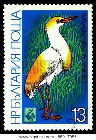 Vintage  Postage Stamp.  Bird Gattle Egret.