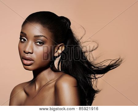 Model With Floating Ponytail