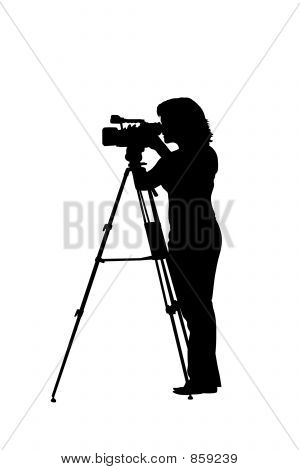 camerawoman silhouette