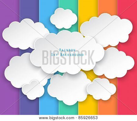 Clouds And Rainbow Sky Background