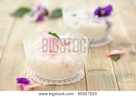 Risotto With Edible Flowers.