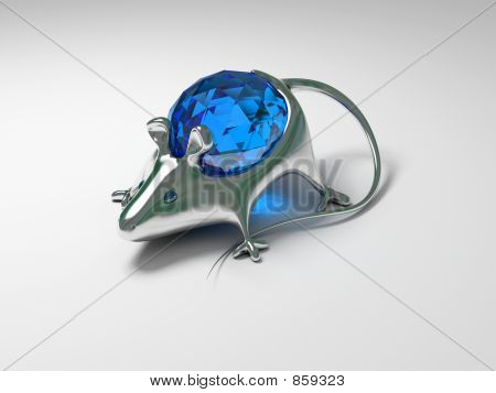 다이아몬드와 보석 장식 마우스