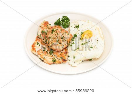 Diet Food, Clean Eating, Chicken Steak With Eggs