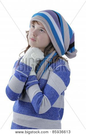 Girl in winter clothing
