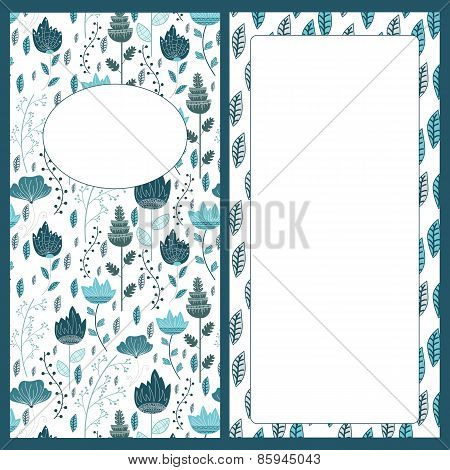Blue Flowers Invitation