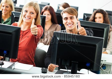 Students learning in computer lab