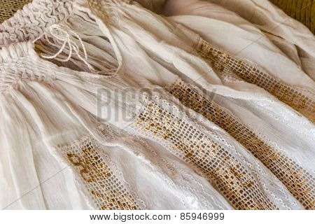Ukrainian Female Shirt Is Decorated With The Traditional Geometric Embroidery