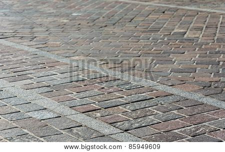 Abstract Background Of Cobblestone, Fragment Of Road