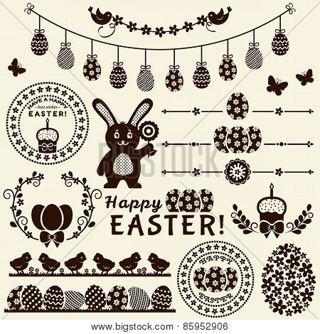 Happy Easter! Vector Design Elements.