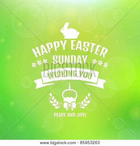 Happy Easter! Vector Card With Blurred Background.
