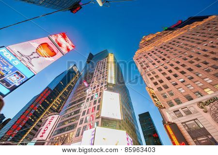 New York - DECEMBER 22, 2013: Times Square on December 22 in USA, New York. Times Square is the most popular tourist spot in New York