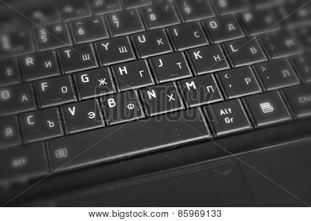 Blured Dirty Laptop Keyboard