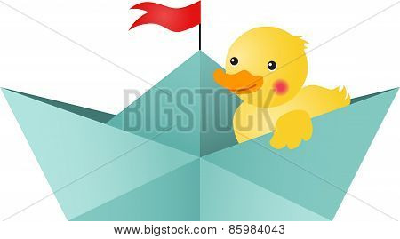Duck in a boat