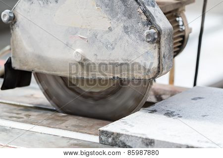 Workers Are Working, Cutting Marble Cutter