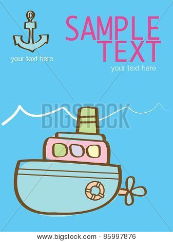 creative vector illustration with a pink submarine