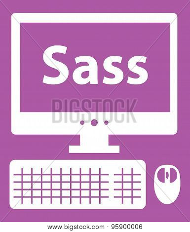 Vector illustration of web development sass technology. isolated white icon