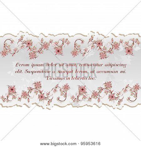 Floral abstract template for the inscription