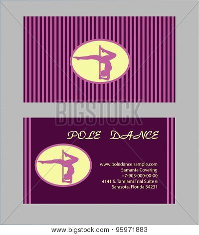 Pole Dance  Templates. Flyer and Business Card. Vector illustration