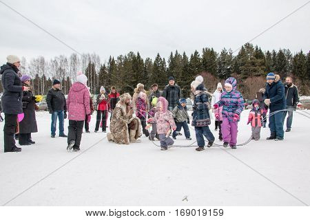 People In The Park Poroshino During The Celebration Of The End Of Winter Named Shrovetide In Kirov I