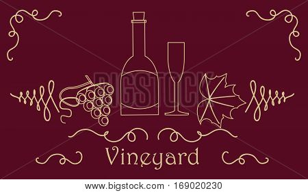 Grape Berry Leaf Vine Bottle