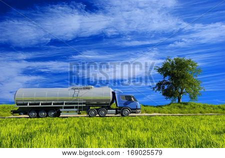The car driven by fuel.,3d render