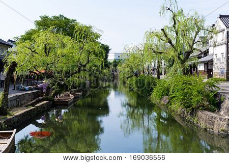 Kurashiki river in Kurashiki city of Japan