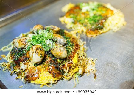 Okonomiyaki Japanese hot plate pizza