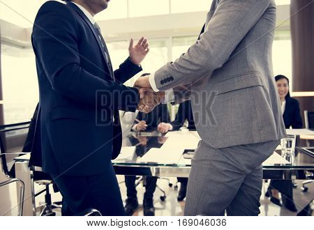 Business Partners Introductionary Handshake Bow