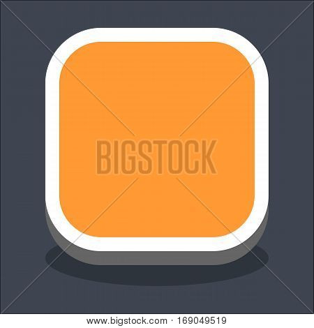 Use it in all your designs. Flat web internet square button with oval shadow in 3D style. Hover variant. Quick and easy recolorable shape. Vector illustration a graphic element