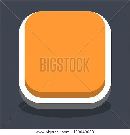 Use it in all your designs. Flat web internet square button with oval shadow in 3D style. Inactive variant. Quick and easy recolorable shape. Vector illustration a graphic element