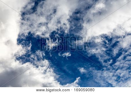 rain gray cloud in the bright sun