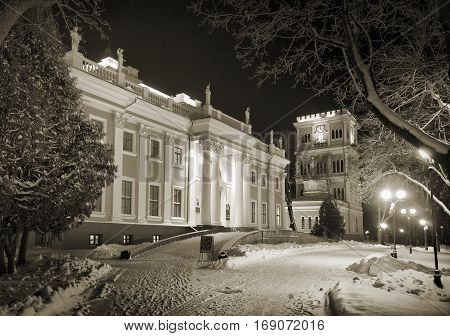 Gomel, Belarus, January 26, 2006: Tower Of Palace Of Rumyantsev-paskevich, Palace And Park Ensemble,