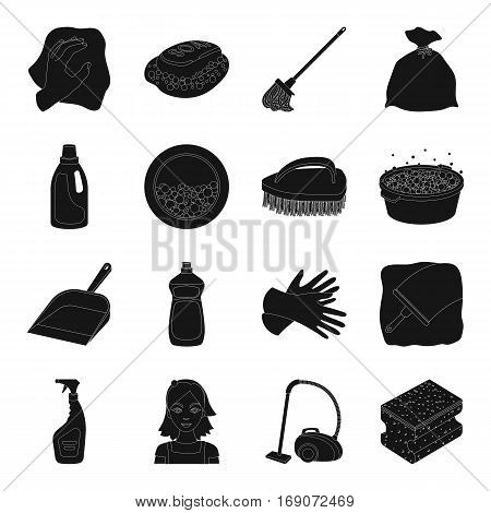 Cleaning set icons in black design. Big collection of cleaning vector symbol stock illustration