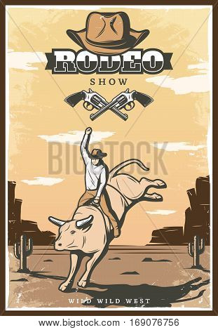 Vintage Rodeo Show Vector Photo Free Trial Bigstock