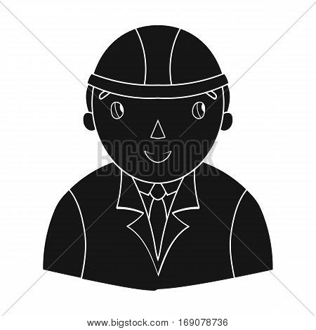Architect icon in monochrome design isolated on white background. Architect symbol stock vector illustration.