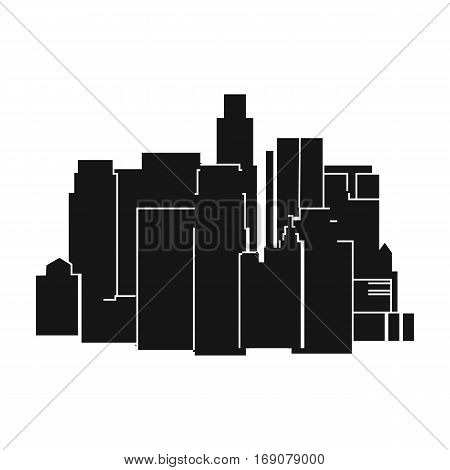 Megalopolis icon in monochrome design isolated on white background. Architect symbol stock vector illustration.
