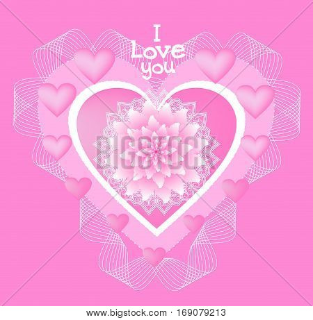 openwork lace heart card with holiday gift in the name of love
