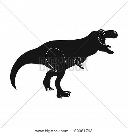 Dinosaur Tyrannosaurus icon in black design isolated on white background. Dinosaurs and prehistoric symbol stock vector illustration.