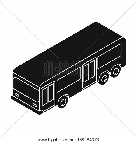 Bus icon in black design isolated on white background. Transportation symbol stock vector illustration.