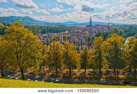 Panoramic View On The Old Town Of Bern, Switzerland