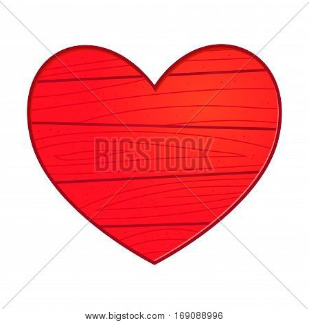 Vector stock of a heart made from wood in red color