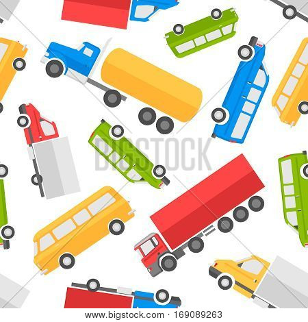 colorful vector car flat style seamless pattern background