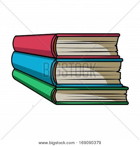 Stack of books icon in cartoon design isolated on white background. Books symbol stock vector illustration.