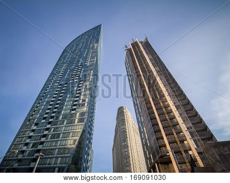 new and old skyscrapers in Toronto, Ontario, Canada
