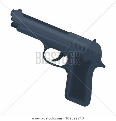 Handgun icon in cartoon design isolated on white background. Police symbol stock vector illustration.